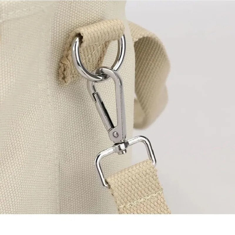 Xierya Femmes Petit Sac avec Fermeture à Glissière Mode Dame Simple Épaule Portable Toile Épaissie Téléphone Portable Seau Sac Fourre-Tout Grande Capacité Multi-Poches