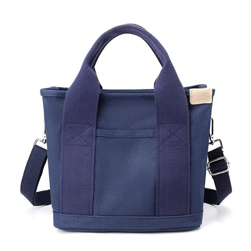 Xierya Femmes Petit Sac avec Fermeture à Glissière Mode Dame Simple Épaule Portable Toile Épaissie Téléphone Portable Seau Sac Fourre-Tout Grande Capacité Multi-Poches