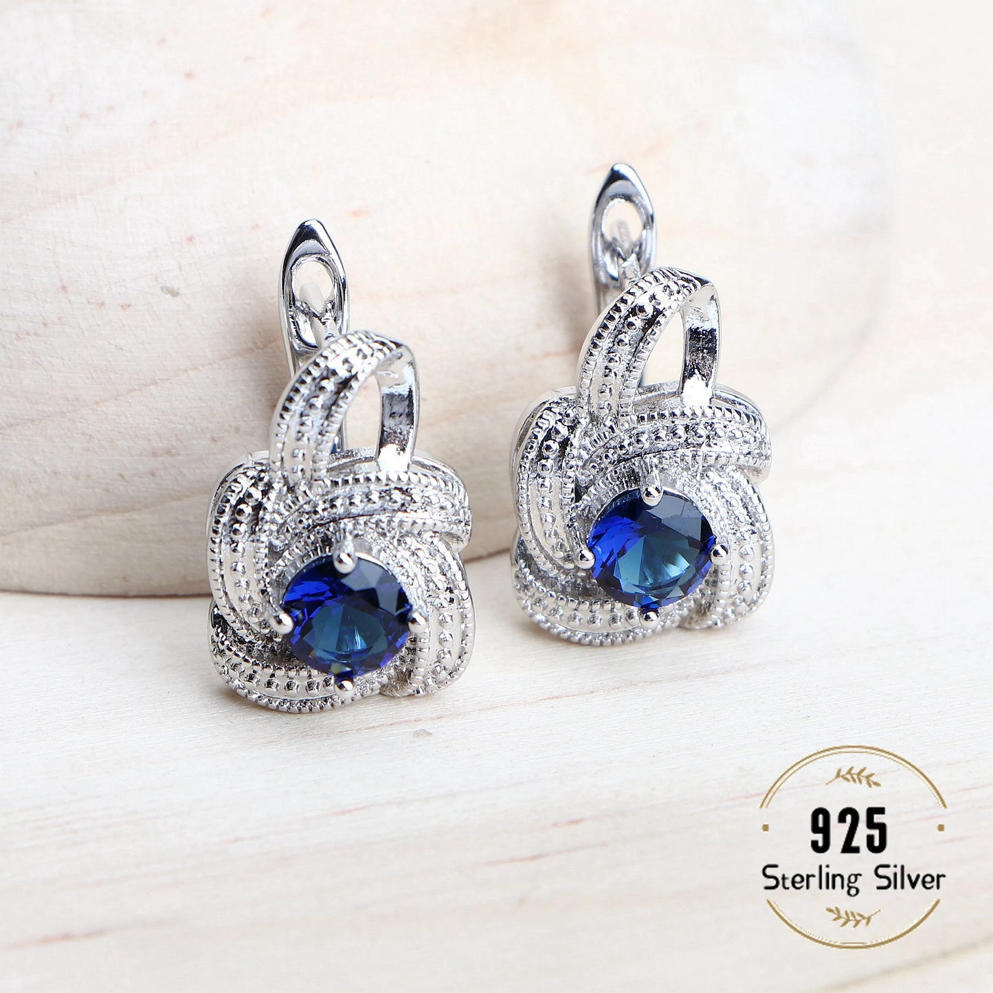 Blue Zirconia jewelry set 925 sterling silver earrings, rings, bracelets pendant necklaces