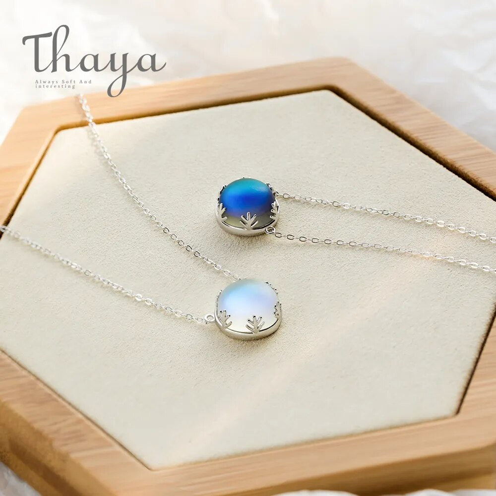 Thaya – colliers en cristal en argent Sterling 2023 S925, 45cm, pendentif à la mode pour femmes, collier de fête de fiançailles, bijoux fins