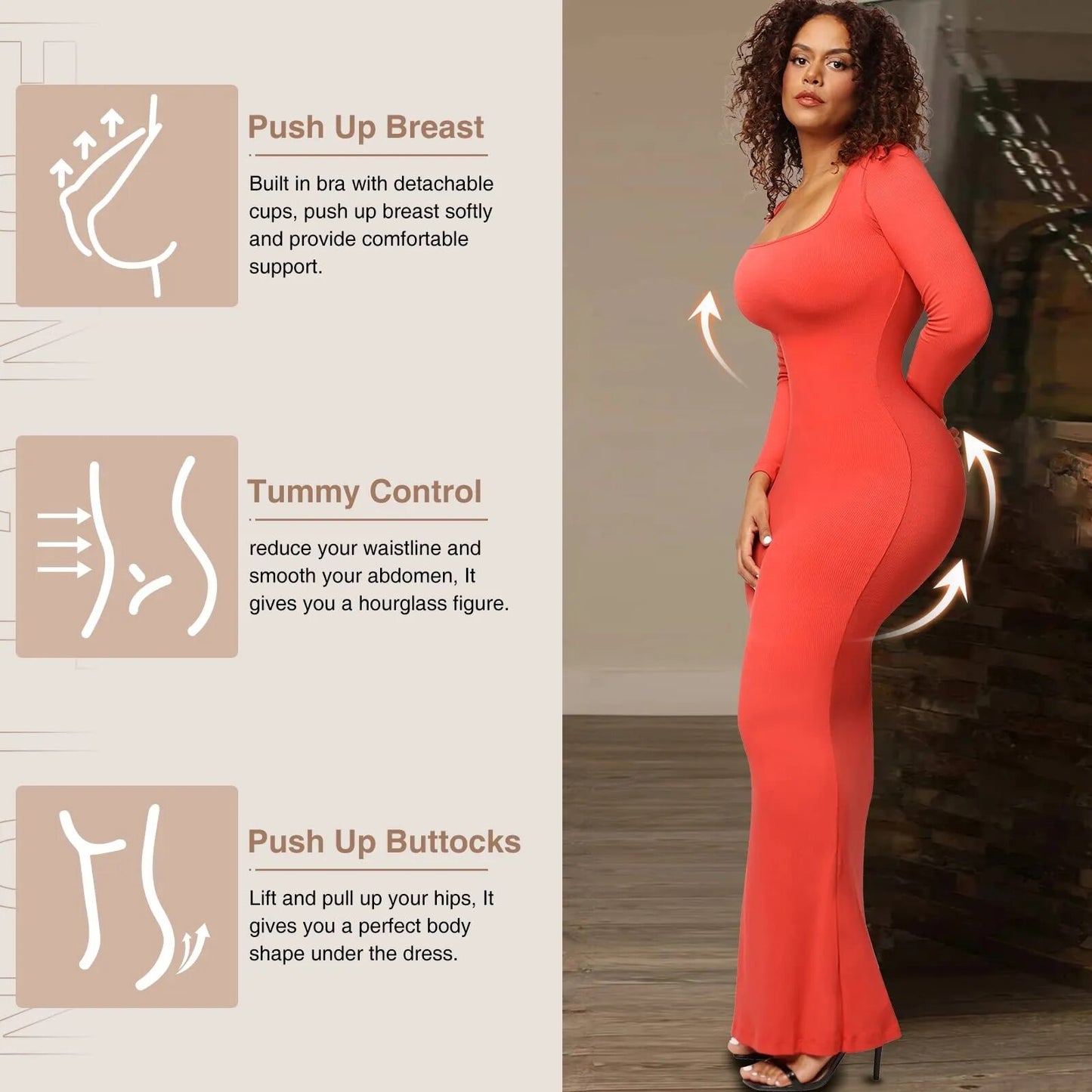 SculptFit - Built-In Shapewear Modal Lounge Dresses