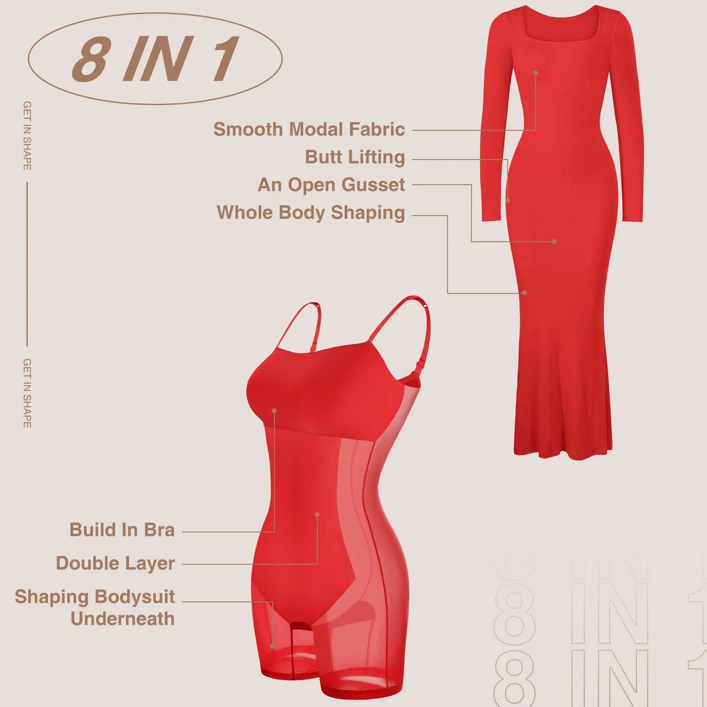 SculptFit - Built-In Shapewear Modal Lounge Dresses