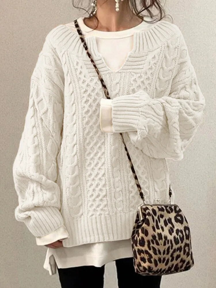 OverKnit - Slouchy Cable Knit Sweater