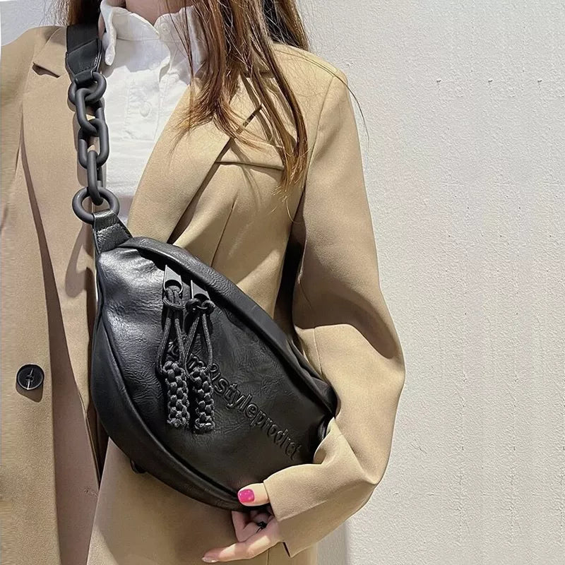 Bolso de pecho de diseño de marca para mujer, bolsos de hombro de cuero para mujer, novedad de 2023, riñonera para mujer, riñonera para teléfono