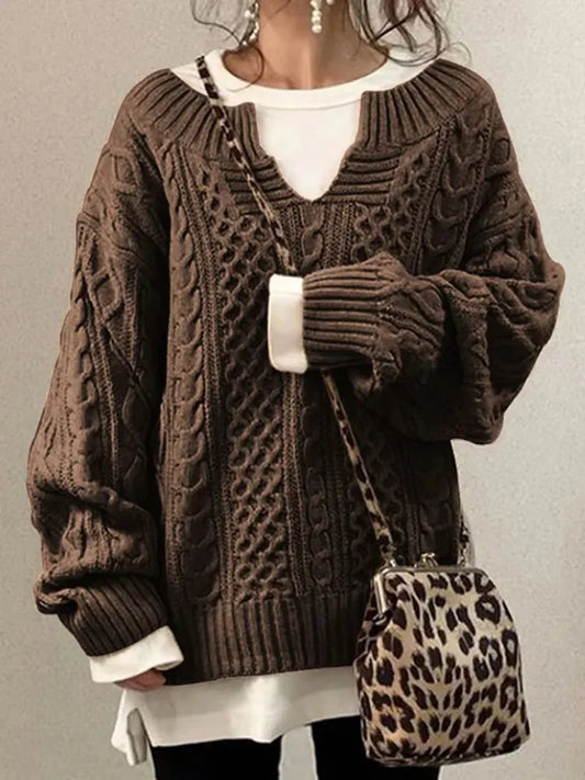 OverKnit - Slouchy Cable Knit Sweater