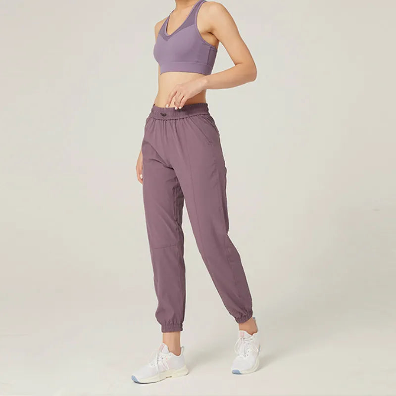 DailyJogs - Joggers de mujer fruncidos con cintura con cordón y secado rápido