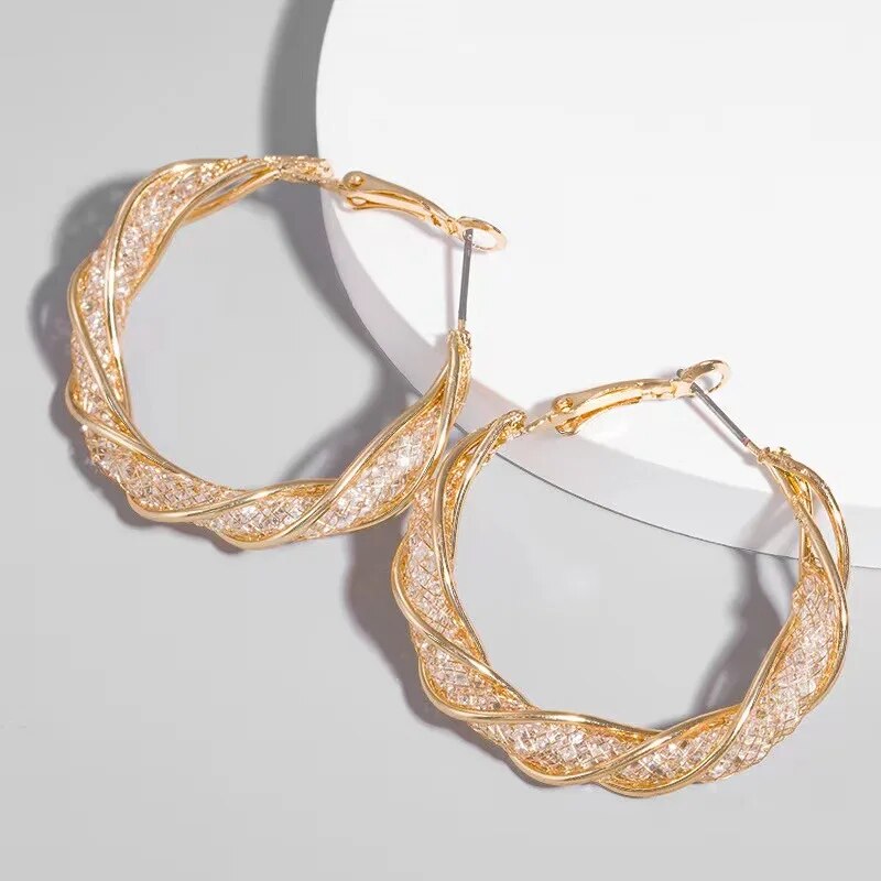 Geometric Twisting Hoop Earrings