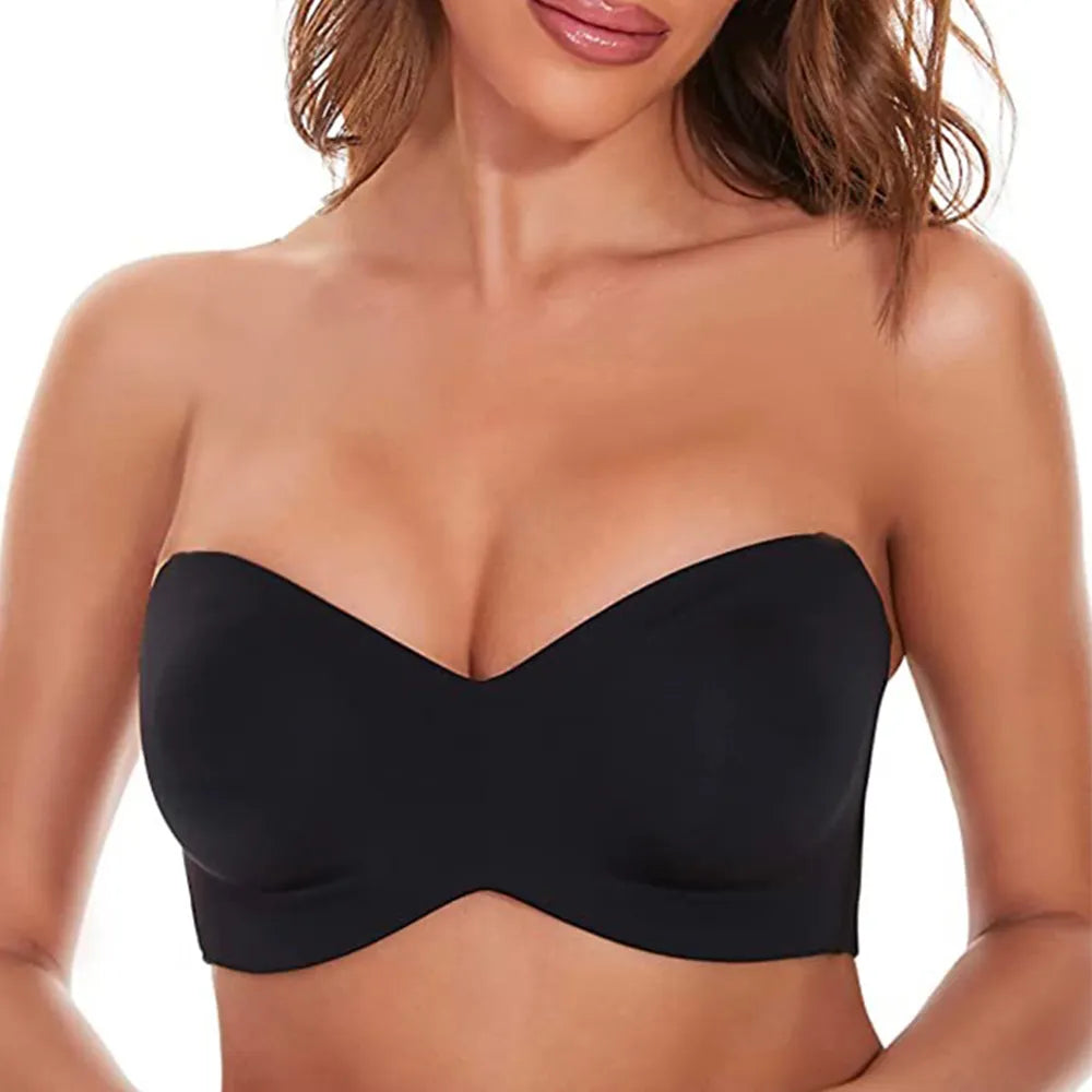 CurveComfort - Plus Size Detachable-Strap Bandeau Bra