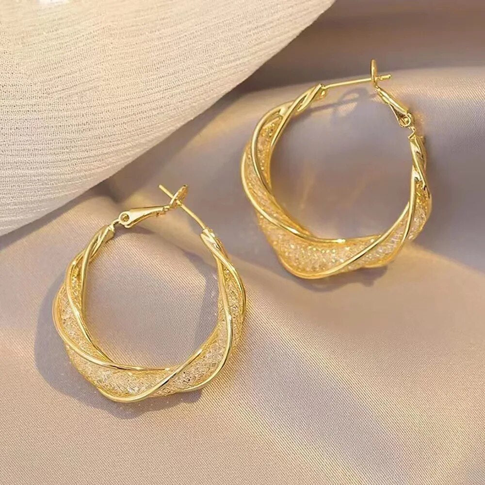 Geometric Twisting Hoop Earrings