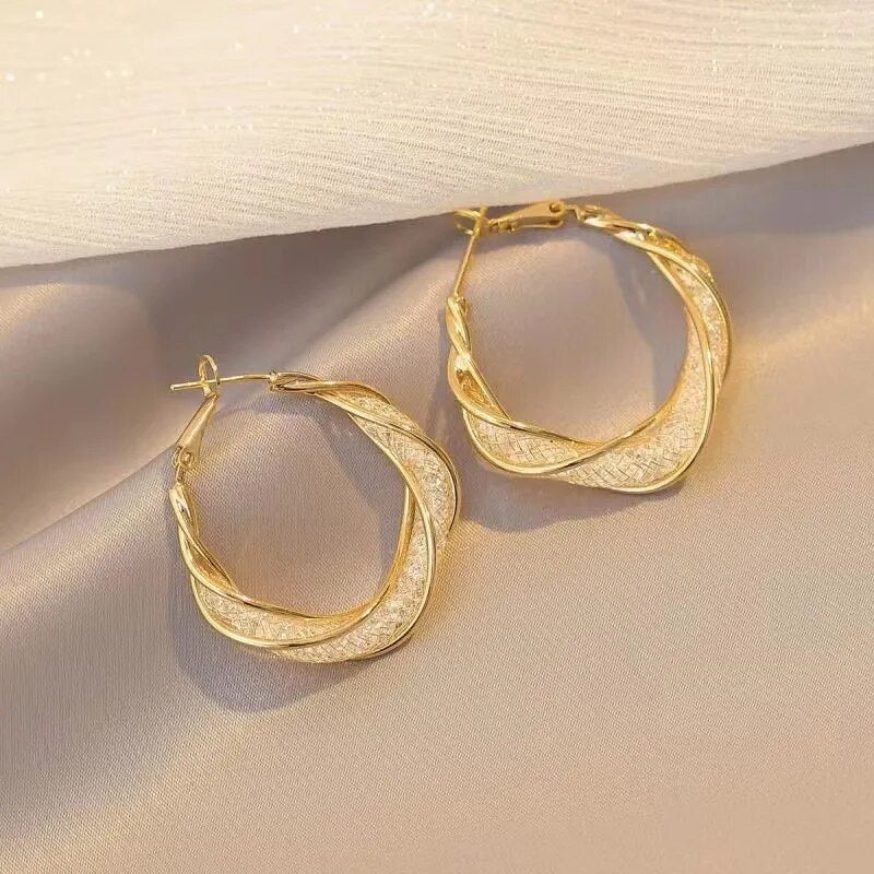 Geometric Twisting Hoop Earrings